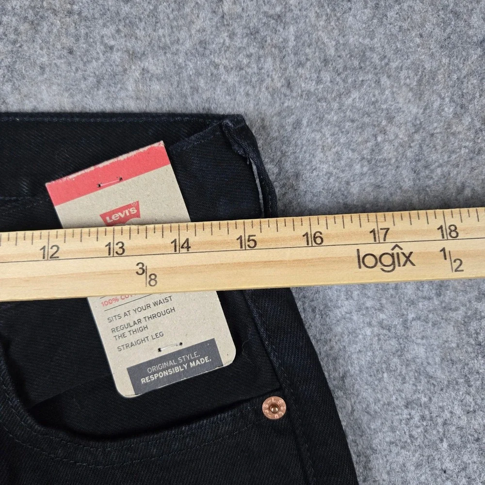Levis 501 Original Jeans Mens 30x30 Black Denim Straight Leg Button Fly NEW